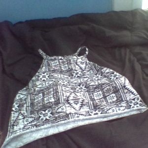 a black and white crop top